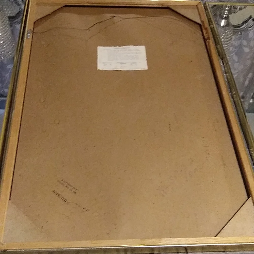 VINTAGE HOLLYWOOD REGENCY ETCHED GOLD JAPANESE MIRRORS 3PC